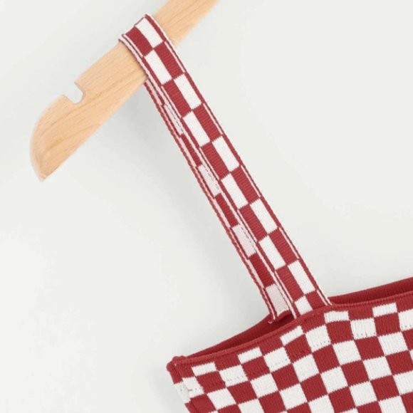 Button Front Plaid Shell Top - Picture 3 of 4